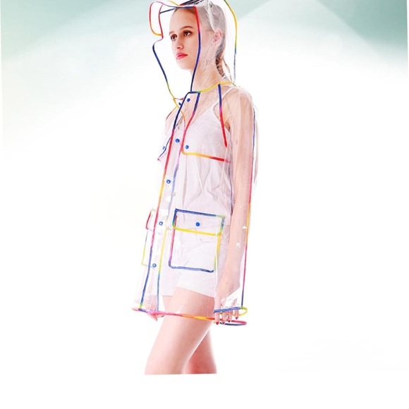 Clear raincoat with a hoodie. Multicolor - Picture 2 of 2